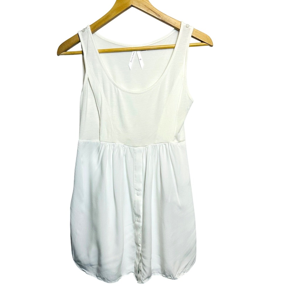 Seraphine Nursing Maternity Top Women XS White Cream Mixed Media Sleeveless Tank